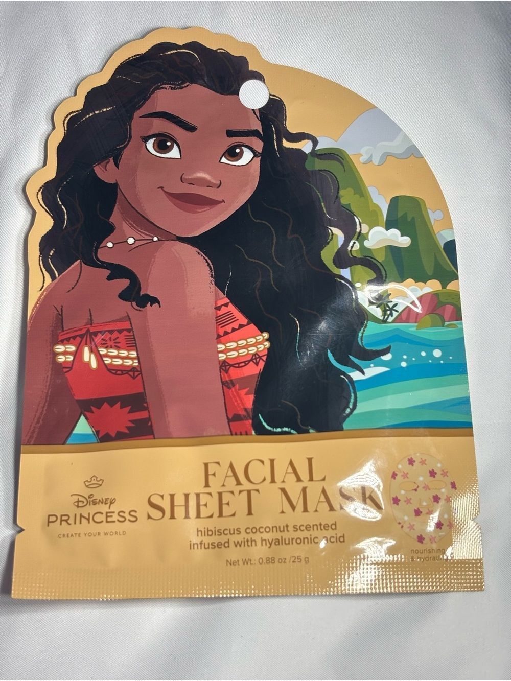 2 New Moana Hibiscus Coconut Facial Sheet Mask Set - Yellow/Coral